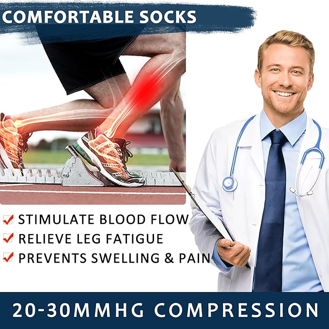 fenglaoda Compression Socks for Women Men 3 Pairs Graduated Compression Support Circulation Socks for Nurses