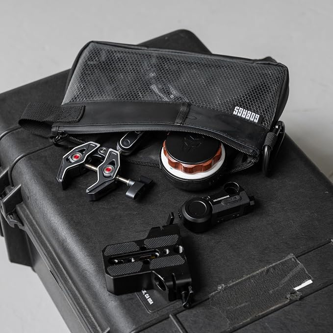 GOBAGS Production Zipper Bags - Electronics & Camera Accessories Bag - Cable organizer, Gear Accessory Pouch, Travel Camera Essentials (Small, Black, 2 pack)