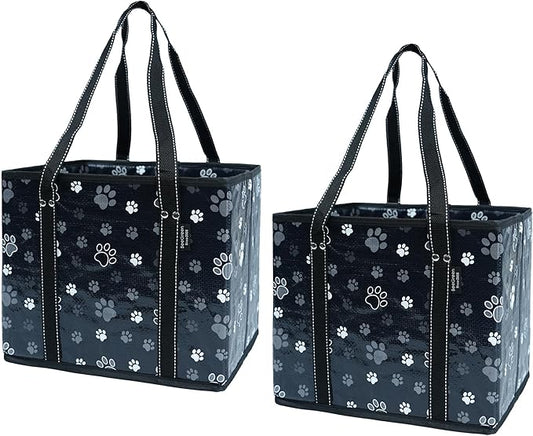 BeeGreen Large Waterproof Reusable Bags Christmas Heavy Duty Shopping Tote for Groceries Pool Gift with Webbing Handles