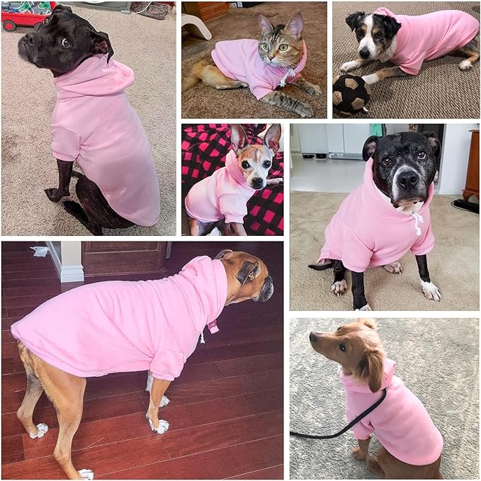 BINGPET Dog Hoodies - Fleece Lined Fall Dog Puppy Sweatshirt Soft Warm Sweater Winter Hooded Clothes for Small Medium Large Dogs & Cats