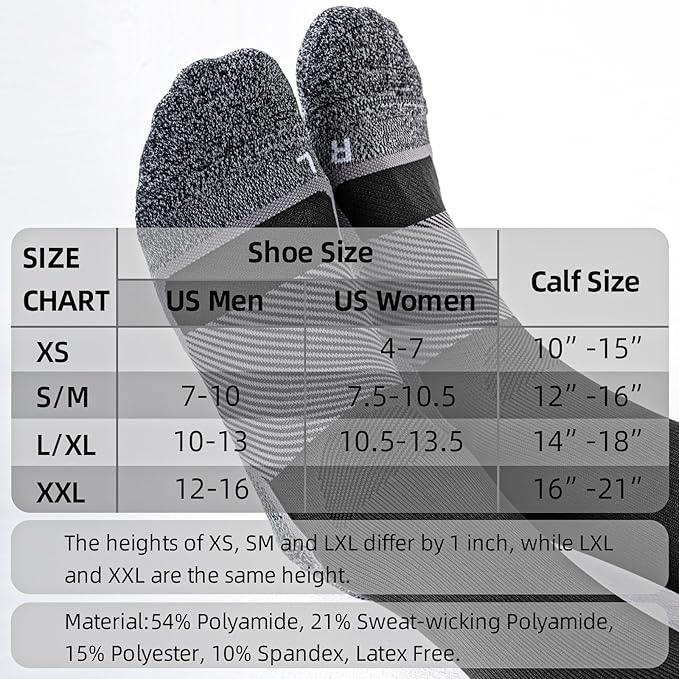 Medical Compression Socks 20-30 mmHg for Men Women (3 Pairs) - Best Support for All Day Wear, Pain Relief, Circulation