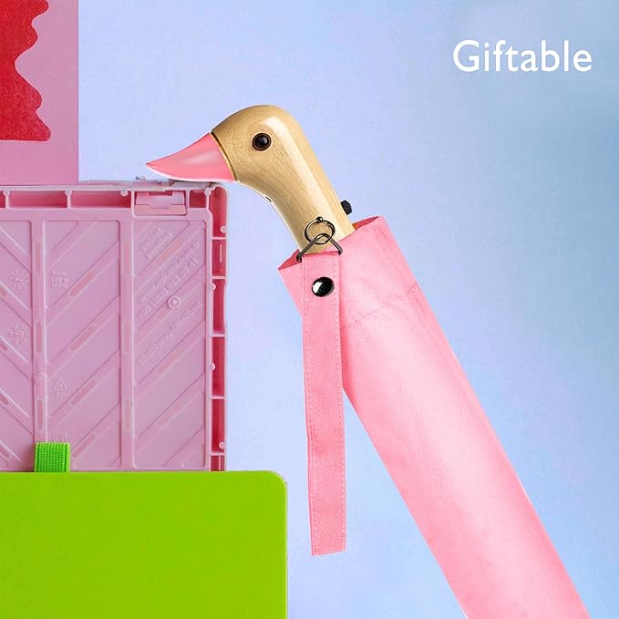 Duck Umbrella - Compact Travel Umbrella with a Cute Duck Head Handle for Women