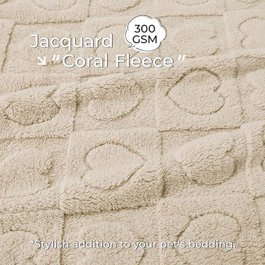 Luciphia Small Dog Blanket Washable Pet Bed Cover Soft Fluffy Puppy Blanket with Premium Fleece 300GSM Cozy Calming Cat Blankets for Indoor Cats Beige 41x31 inch
