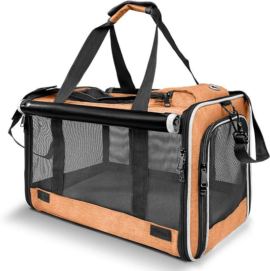 Dog Carry Bag for Puppy Pet Soft-Shell Portable Kennel Crate for 0-15 lbs Foldable Pomeranian Travel Cage Tea Cup Yorkie Carrier Purse Indoor Carrying Case Cat Supply Melon Tiny Dog Melon