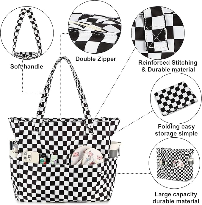 Bluboon Waterproof Beach Tote Pool Bags for Women Ladies Extra Large Carry On Bag With Wet Compartment for Weekender Travel