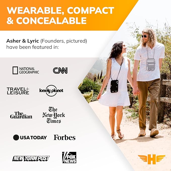 HERO Neck Wallet, RFID Blocking Passport Holder, Easy to Conceal and Pouch