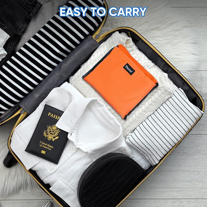 BALEINE 120L Laundry Bag Backpack, 900D Oxford Fabric Large Travel Laundry Bags with Shoulder Straps and 2 Mesh Pockets for College Dorm, Apartment, Laundromat (Orange, 120L)