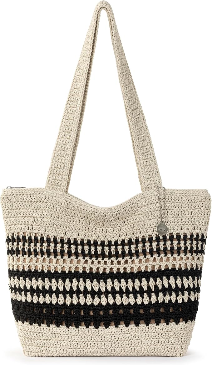 The Sak Casual Classics Tote Bag - Hand Crochet Woman's Purse For Everyday, Travel, Beach Bag - Handbag With Shoulder Straps