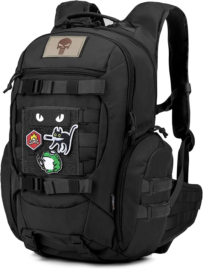Mardingtop 28L Tactical Backpack for Men with Velcro Patch, Molle EDC Motorcycle Backpacking Backpack for Hiking,Camping, Hunting