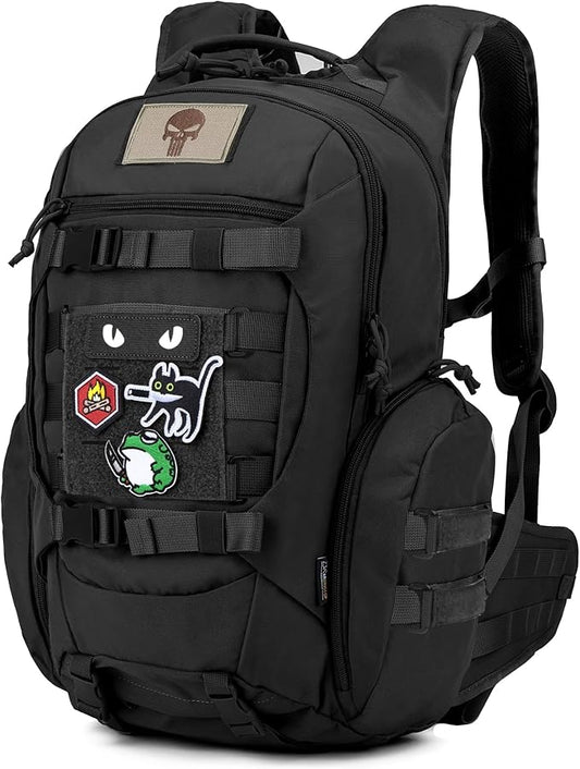 Mardingtop 28L Tactical Backpack for Men with Velcro Patch, Molle EDC Motorcycle Backpacking Backpack for Hiking,Camping, Hunting