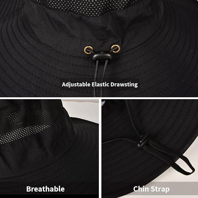 Sun Hats for Men Women Fishing Hat UPF 50+ Breathable Wide Brim Summer UV Protection Hat