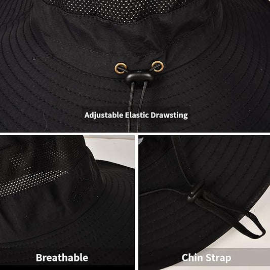 Sun Hats for Men Women Fishing Hat UPF 50+ Breathable Wide Brim Summer UV Protection Hat