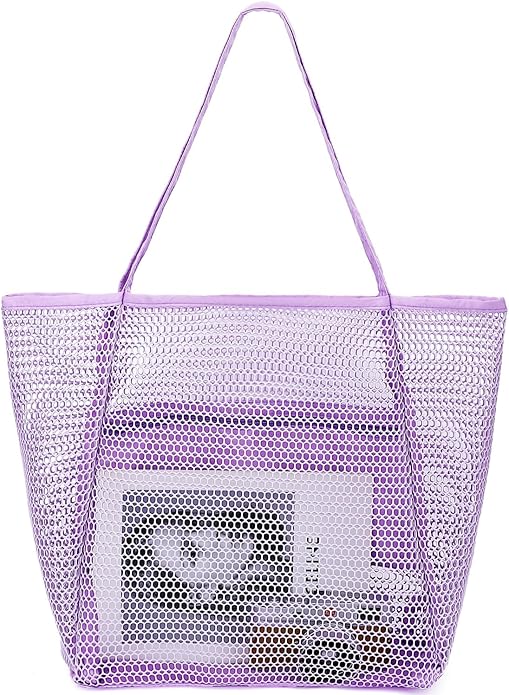 Mesh Beach Bag for Women, Casual Hobo Bags Large Beach Tote for Pool Travel Cruise Vacation Essentials