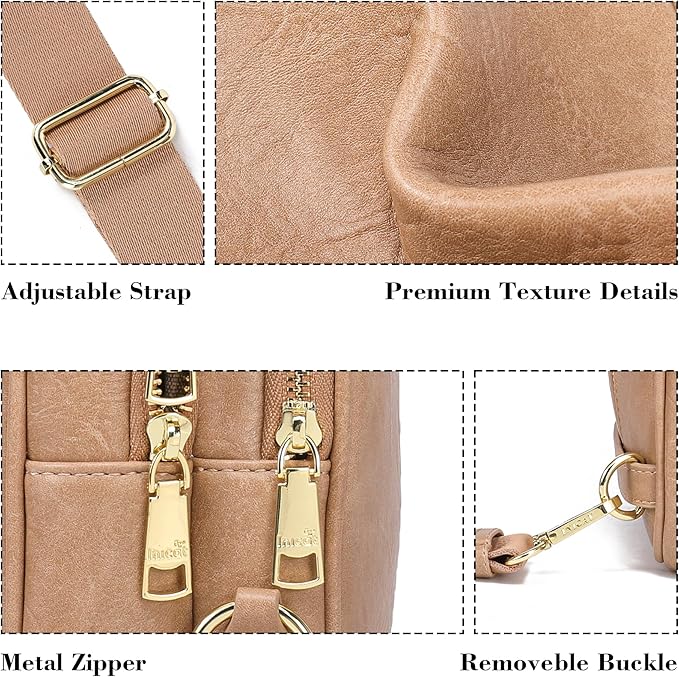 INICAT Crossbody Sling Bags Fanny Packs Valentine's Day Gifts Vegan Leather Travel Vacation Essentials Purses Women