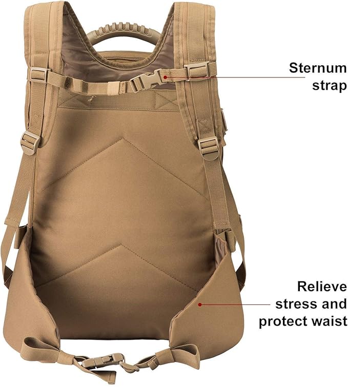 Greencity Laptop Backpacks Tactical 3 Day Expandable Bug Out Bag Classic Case Travel Hiking，Coyote