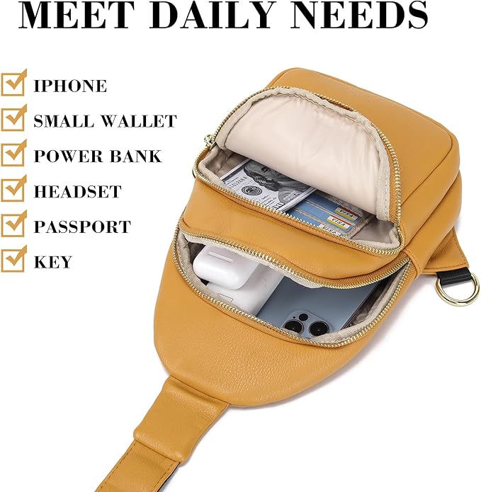 INICAT Crossbody Sling Bags Fanny Packs Valentine's Day Gifts Vegan Leather Travel Vacation Essentials Purses Women