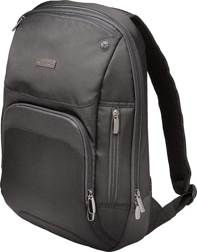 Kensington Triple Trek Slim Laptop Backpack for MacBooks, Chromebooks, Tablets & Ultrabooks up to 13-Inch-14-Inch (K62591AM), Black