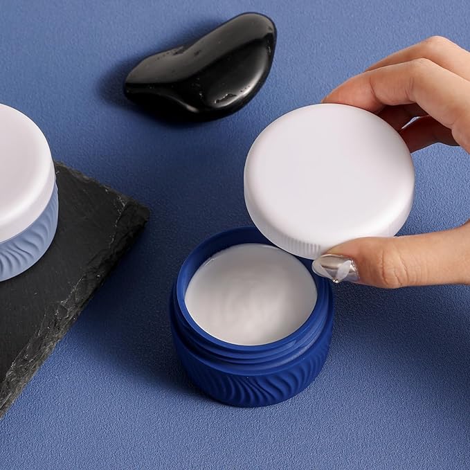 Travel Containers for Toiletries, Silicone Cream Jars BPA-Free, TSA Approved 2oz Travel Size Containers, Leak-proof Portable Size Silicone Jars with Lid for Face Hand Body Cream (4 Pack)