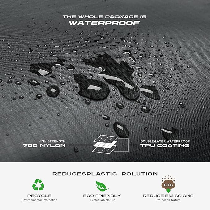 TPU Vacuum Bag for Travel, 70D Nylon Reusable Compression Bag with IP67 Waterproof Zipper, Compression Packing Cubes for Clothing, Space Saver Bags for Luggage and Backpack (Full Open, Grey,2Pcs)