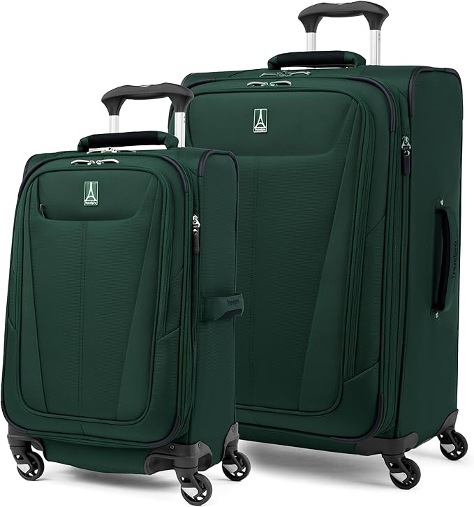 Travelpro Maxlite 5 Softside Expandable 2-Piece Luggage Set — Carry-On and Medium Checked Luggage — Forest Green