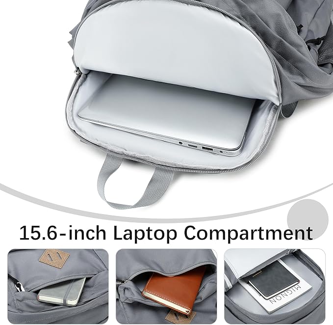 abshoo 29L Backpack for School College Bookbag Middle High School Backpacks Casual Daypack Travel Backpack (Grey)