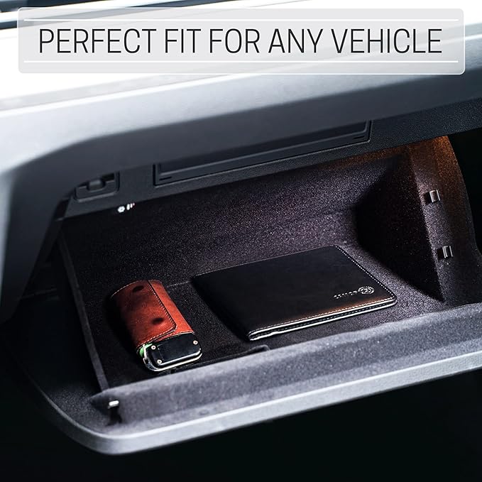 CANOPUS Car Registration and Insurance Holder, PU Leather Card Holder, Vehicle Glove Box Organizer for Auto, SUV, Truck and Motorcycle, Black