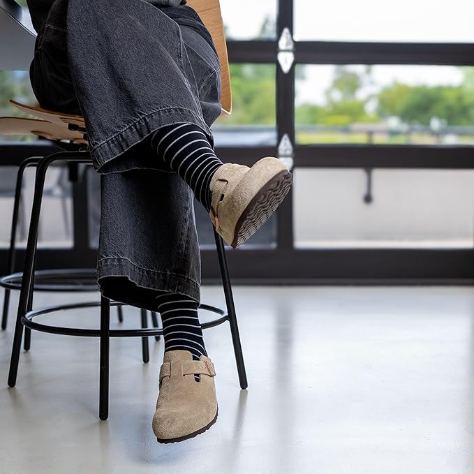 Medical Grade Compression Socks for Men & Women 15-20 mmHg by OrthoSleeve (Black w/Stripes, Small)