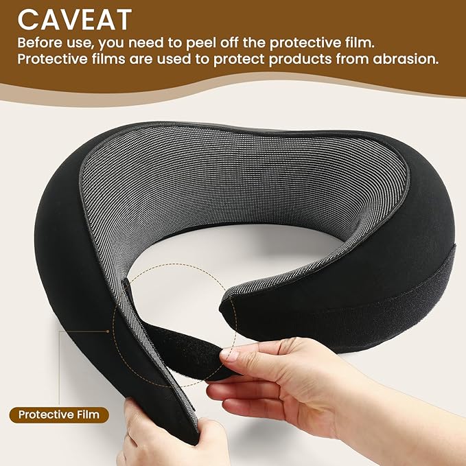 Neck Pillow, Travel Pillow uses Memory Foam to Support Neck Comfort, Ideal Companion for Airplane and car Travel, Compact, Convenient, and Versatile Airplane Sleep Pillow(Black)