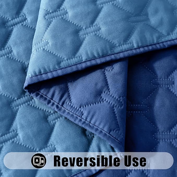 Smiry Waterproof Dog Bed Cover Blanket, Soft Reversible Pet Blanket, Washable Leakproof Cats Dogs Couch Cover for Sofa, Couch, Furniture, Plaid (30x53 Inch, Navy/Blue)