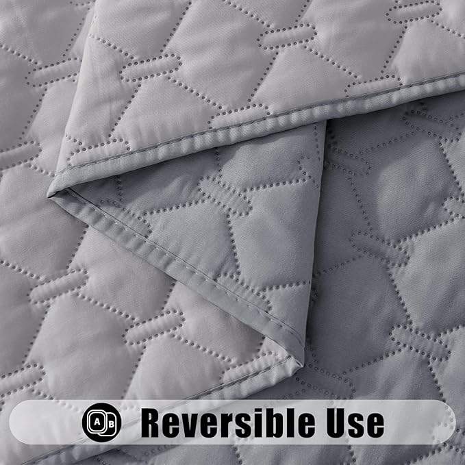 Smiry Waterproof Dog Bed Cover Blanket, Soft Reversible Pet Blanket, Washable Leakproof Cats Dogs Couch Cover for Sofa, Couch, Furniture, Plaid (82x82 Inch, Grey/Light Grey)