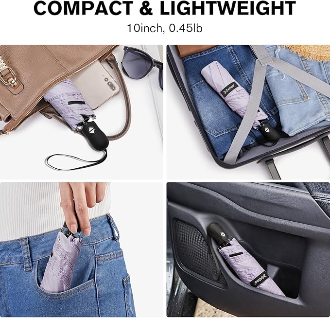G4Free Mini Ultralight Umbrella UPF 50+ UV Protection Compact Lightweight Travel Umbrella Super Slim Small Portable Automatic Open and Close,40 Inch