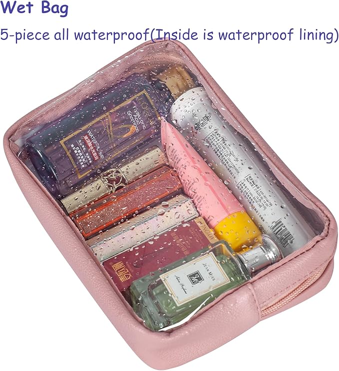 TSA Approved 5-Piece Diaper Bag Organizer Pouch Set Clear Waterproof TPU Kids Toiletry Storage Set Travel Packing Clutch Cube Bags for Baby Nursing