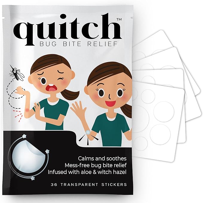 quitch Bug Bite Itch Relief Patch FSA Eligible, Summer Travel Essentials for Kids, Mosquito Anti Itch Cream Alternative, Summer Camp Essentials Itch Relief, Baby hydrocortisone Cream Alternative