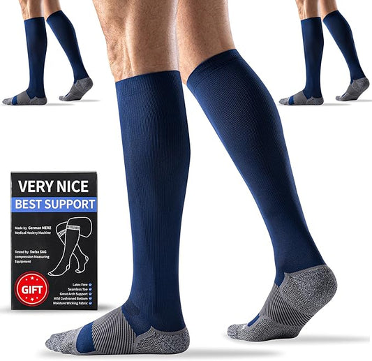 Medical Compression Socks 20-30 mmHg for Men Women (3 Pairs) - Best Support for All Day Wear, Pain Relief, Circulation