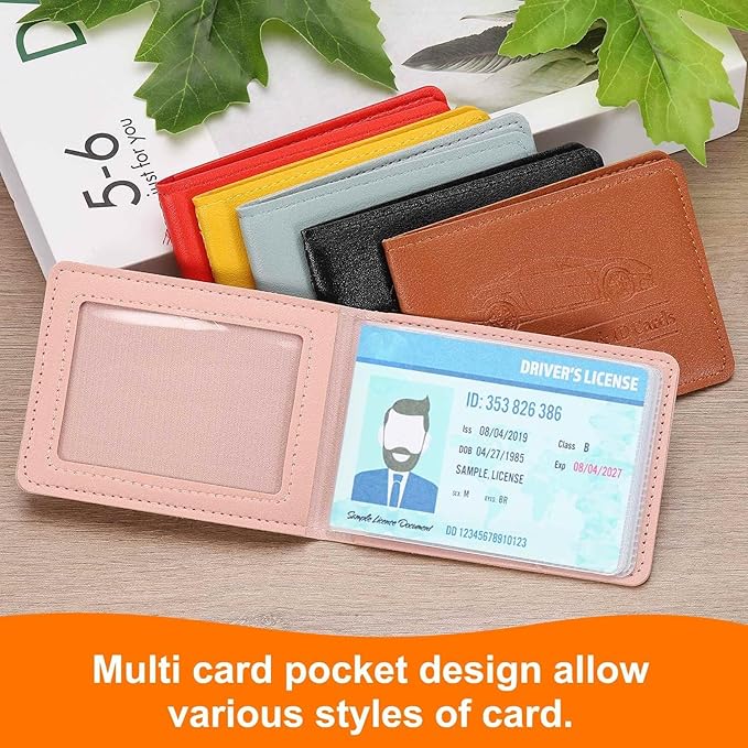 HARFINGTON Car Registration and Insurance Holder PU Leather Vehicle Glove Box Organizer Storage Accessories Car ID Holder with 4 Pockets for License ID Card Bank Card Documents, Blue