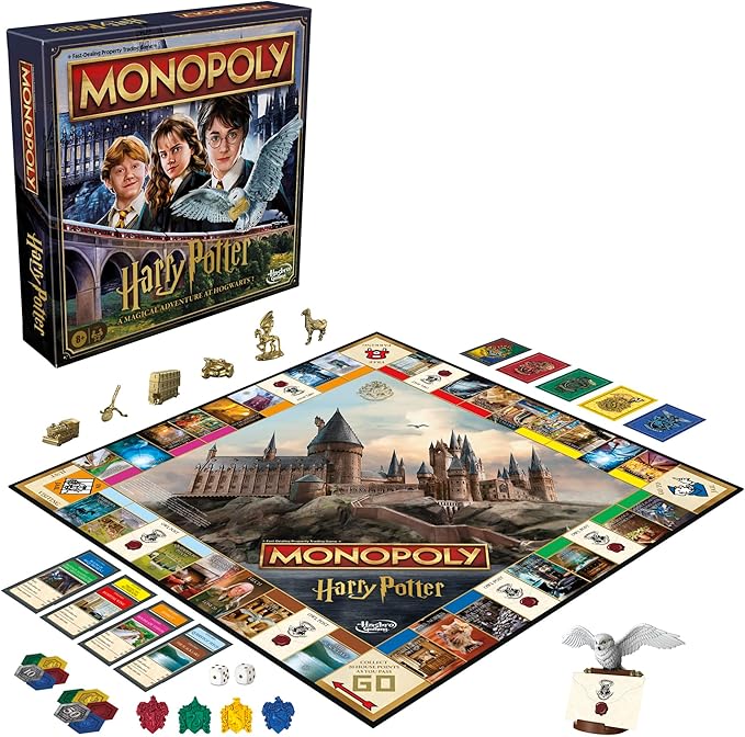 Hasbro Gaming Monopoly Harry Potter Edition Board Game | A Magical Adventure at Hogwarts | Ages 8 and Up | 2 to 6 Players | Family Games | Gifts for Kids and Adults