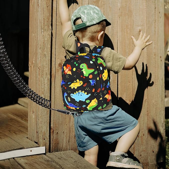 Accmor Toddler Backpack Leash, Kids Backpack with Anti Lost Wrist Link, Mini Child Backpack Leash Baby Harness for Outdoor Walking, Cute Dinosaur Backpack Tether for Boys Girls Age 1-3 Years Old