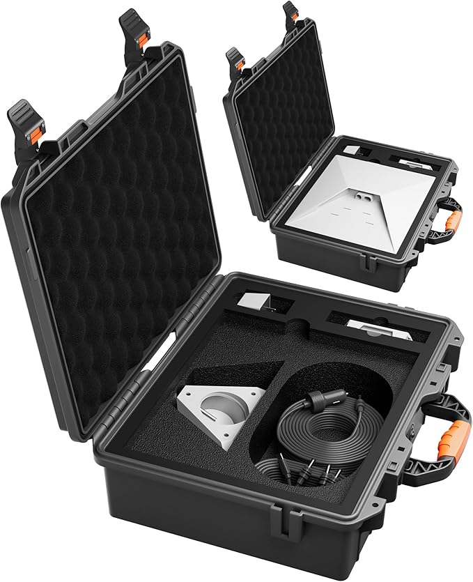 Starlink Mini Case, Starlink Mini Hard Waterproof Travel Case for With Molded Foam for Accessories, Lockable Storage Bag Grey