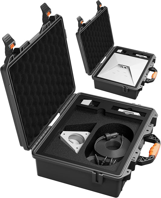 Starlink Mini Case, Starlink Mini Hard Waterproof Travel Case for With Molded Foam for Accessories, Lockable Storage Bag Grey