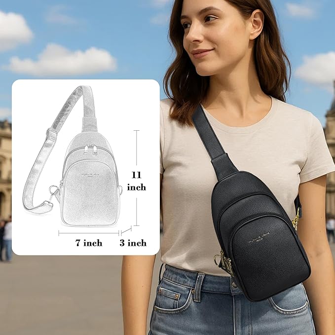 INICAT Crossbody Sling Bags Fanny Packs Valentine's Day Gifts Vegan Leather Travel Vacation Essentials Purses Women