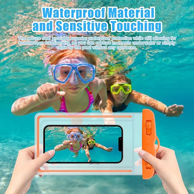 40 Pack Universal Waterproof Phone Pouch, Multicolor Waterproof Case Comp Compatible with iPhone 15 14 13 Pro Max XS Plus, Waterproof Phone Case Dry Bag with Phone Lanyard, Waterproof Phone Pouch Bluk