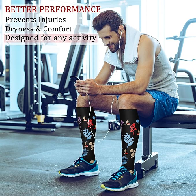 CHARMKING Compression Socks for Women & Men Circulation (8 Pairs) 15-20 mmHg is Best Support for Athletic Running,Cycling