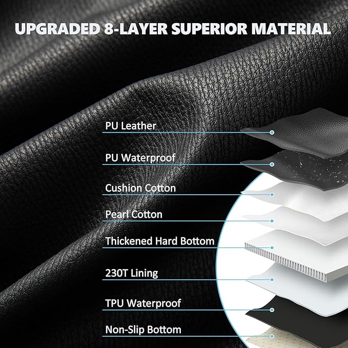 Back Seat Extender for Dogs - Leather, Hard Bottom Dog Seat Cover for Truck Back Seat, Dog Hammock for Truck Crew Cab F150, RAM1500, Sierra, Silverado, Tundra, Titan (59"x29")