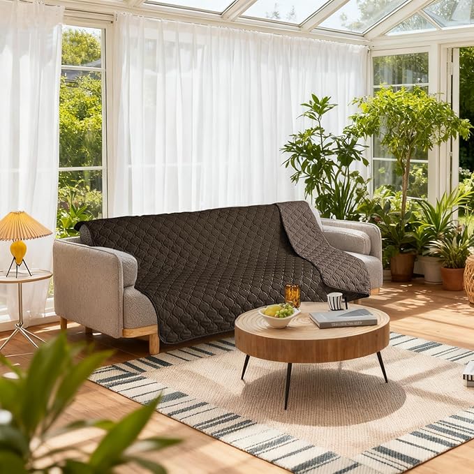 gogobunny 100% Double Sided Waterproof Dog Blanket Soft Pet Bed Cover Reversible Protect Furniture Couch Sofa Car for Puppy Large Dog Cat (Dark Coffee/Light Coffee, 82x82 Inch (Pack of 1))