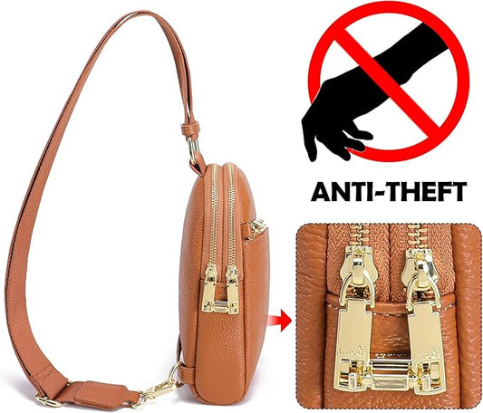 INICAT RFID Blocking Sling Bag Anti Theft Crossbody Bags Women Valentine's Day Gifts Travel Purses Vegan Leather