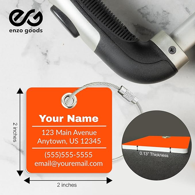 Personalized Luggage Tag | 4 Pack | Custom Luggage Tags for Suitcases | Kids Backpack Tag | 10 Color Options & Choose Font, Font Color