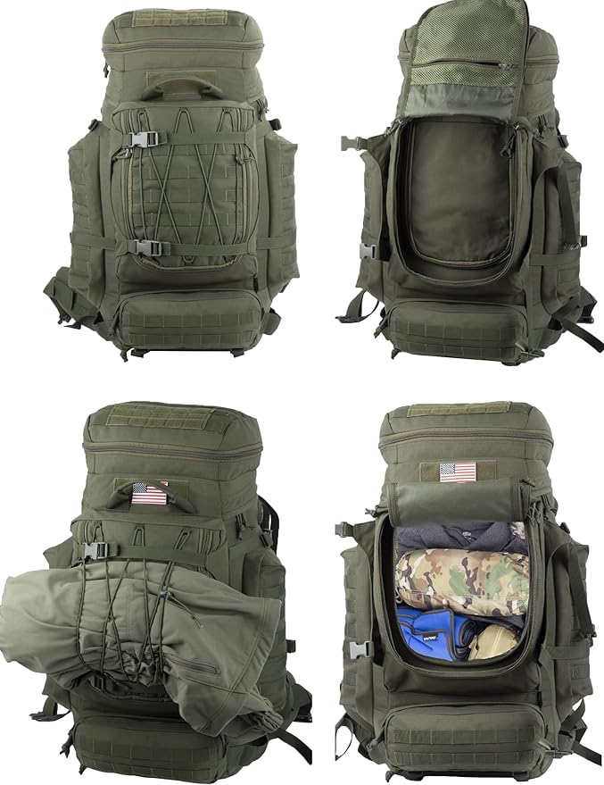 XMILPAX Large Military Backpack Army Rucksack Tactical MOLLE Pack for Camping Backpacking Hunting Bushcraft Adventure 70L…