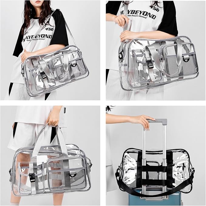 Small Gym Bag for Women, Travel Duffle Bag Carry On Weekender Bag with Shoe Compartment