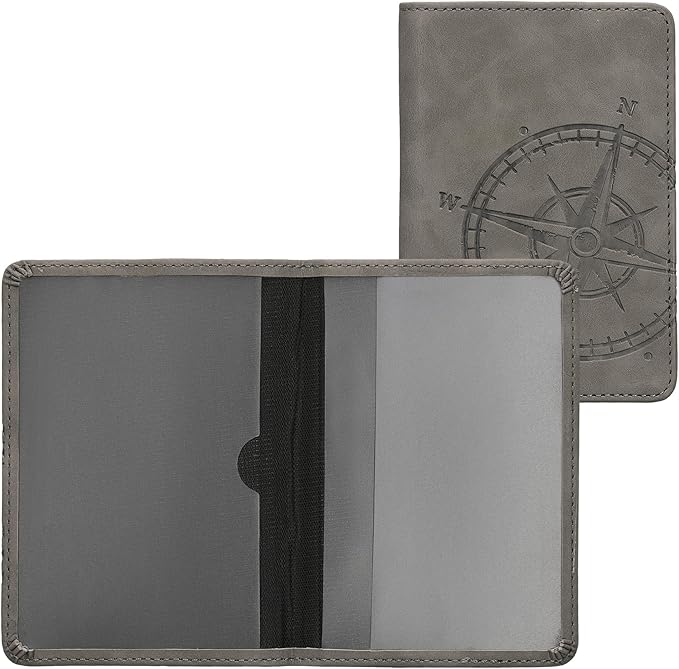 kwmobile Registration and Insurance Holder - Car Document Holder for Vehicle Documents and Cards - PU Leather with Design - Grey