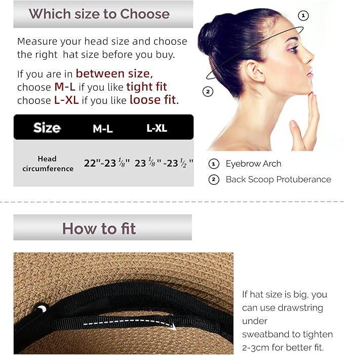 FURTALK Womens Wide Brim Sun Hat with Wind Lanyard UPF Summer Straw Sun Hats for Women